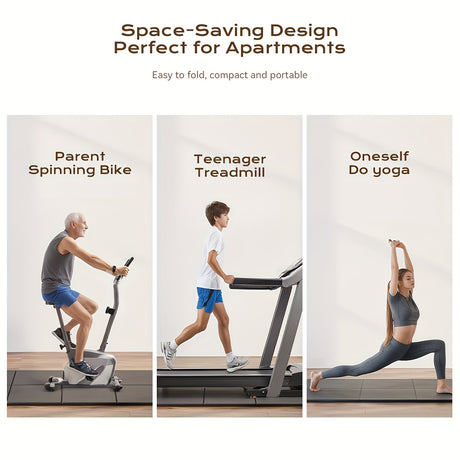 Thickened Foldable Fitness Mat｜Anti-Slip Home Exercise Mat for Treadmill and Yoga, Multi-Functional Silent Floor Protector