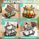 Heavy-Duty Metal Fruit Storage Basket (3-Layer Removable Divider) – Space-Saving Organizer for Kitchen, Refrigerator, Pantry & Dining Table – Sturdy Rectangular Design, Modern Kitchenware | Durable Structure