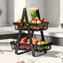 Heavy-Duty Metal Fruit Storage Basket (3-Layer Removable Divider) – Space-Saving Organizer for Kitchen, Refrigerator, Pantry & Dining Table – Sturdy Rectangular Design, Modern Kitchenware | Durable Structure