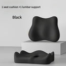 black**Waist Support and Seat Cushion Combo: Scientifically Supports the Back, Breathable and Pressure-Relieving, Comfortable for 8 Hours of Sitting**