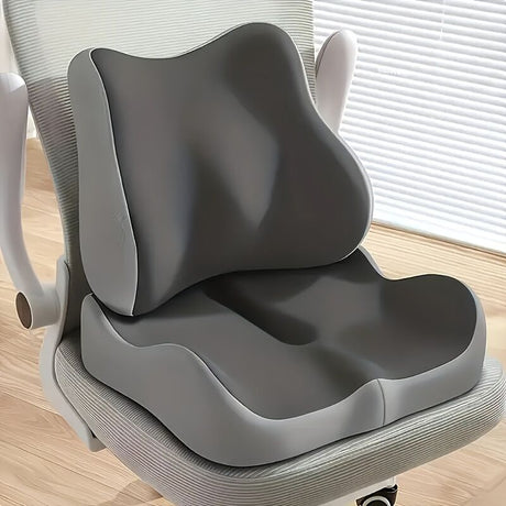 grey+black **Waist Support and Seat Cushion Combo: Scientifically Supports the Back, Breathable and Pressure-Relieving, Comfortable for 8 Hours of Sitting**