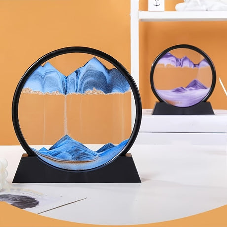 Flowing Sand Art: Adjustable Speed, New Scenery with Every Turn, Calming and Pleasing to the Eye(BLACK)
