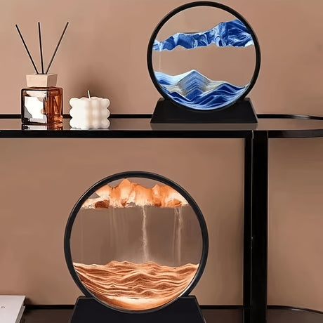 Flowing Sand Art: Adjustable Speed, New Scenery with Every Turn, Calming and Pleasing to the Eye(BLACK)
