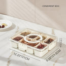 Portable Snack Box with Handle and Lid, 8-Compartment Divided Tray, Suitable for Cooked Food, Candy, and Fruit, Ideal for Travel and Picnics.