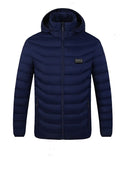 Heated Jacket Smart Heated Hoodie Lightweight Winter Coat Cotton Padded Jacket - Black - Size 3XL(AU 3XL/EU56)