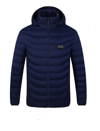 Heated Jacket Smart Heated Hoodie Lightweight Winter Coat Cotton Padded Jacket - Black - Size 3XL(AU 3XL/EU56)