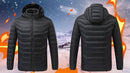 Heated Jacket Smart Heated Hoodie Lightweight Winter Coat Cotton Padded Jacket - Black - Size 4XL(AU 4XL/EU58)