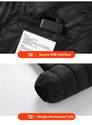 Heated Jacket Smart Heated Hoodie Lightweight Winter Coat Cotton Padded Jacket - Navy - Size L(AU L/EU50)