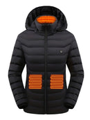 Heated Jacket Smart Heated Hoodie Lightweight Winter Coat Cotton Padded Jacket - Navy - Size M(AU M/EU48)