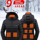 Heated Jacket Smart Heated Hoodie Lightweight Winter Coat Cotton Padded Jacket - Navy - Size M(AU M/EU48)