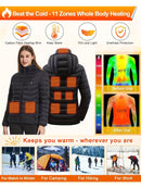 Heated Jacket Smart Heated Hoodie Lightweight Winter Coat Cotton Padded Jacket - Navy - Size M(AU M/EU48)