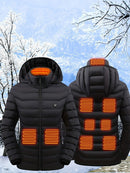 Heated Jacket Smart Heated Hoodie Lightweight Winter Coat Cotton Padded Jacket - Navy - Size XL(AU XL/EU52)