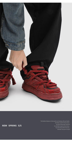Bread Shoes Sneaker Loafers Chunky Sneakers Casual Comfort Shoes Australian - Red - Size 8(AU8/EU41)
