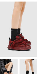 Bread Shoes Sneaker Loafers Chunky Sneakers Casual Comfort Shoes Australian - Red - Size 8(AU8/EU41)