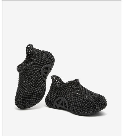 3d Printed Running Shoes Lightweight Running Shoes Breathable Sneakers Custom - Silver - Size 7(AU7/EU40)