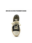 Canvas Sneakers Platform Sneakers Height-Increasing Shoes Unisex Casual Shoes - Black and white - Size 6(AU6/EU39)