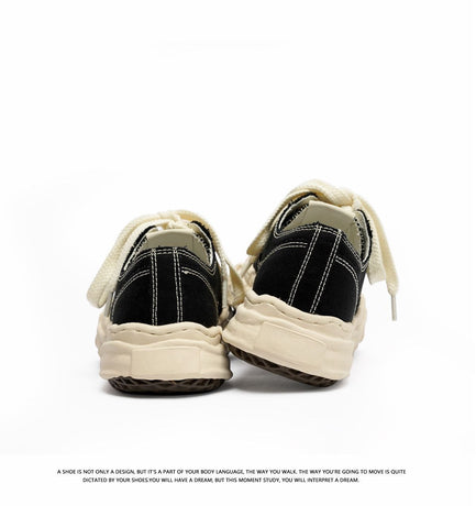 Canvas Sneakers Platform Sneakers Height-Increasing Shoes Unisex Casual Shoes - Black and white - Size 9(AU9/EU42)