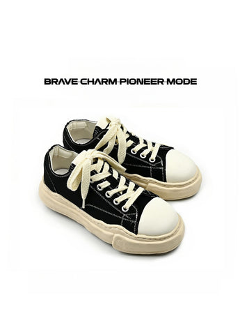 Canvas Sneakers Platform Sneakers Height-Increasing Shoes Unisex Casual Shoes - Black and white - Size 9(AU9/EU42)