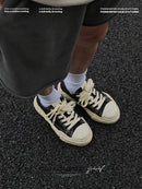 Canvas Sneakers Platform Sneakers Height-Increasing Shoes Unisex Casual Shoes - Black and white - Size 9(AU9/EU42)