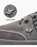 Leopard Print Sneakers Platform Chunky Shoes High-Top Casual Shoes Unisex - Gray pigeon - Size 13(AU13/EU46)