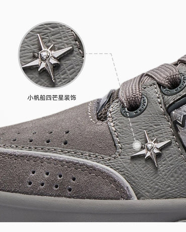 Leopard Print Sneakers Platform Chunky Shoes High-Top Casual Shoes Unisex - Gray pigeon - Size 13(AU13/EU46)