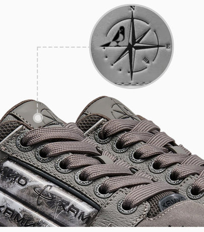 Leopard Print Sneakers Platform Chunky Shoes High-Top Casual Shoes Unisex - Gray pigeon - Size 13(AU13/EU46)