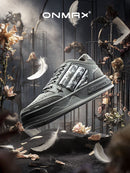 Leopard Print Sneakers Platform Chunky Shoes High-Top Casual Shoes Unisex - Gray pigeon - Size 13(AU13/EU46)