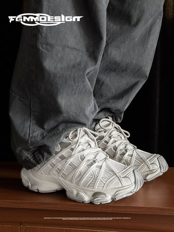 Chunky Sneakers Dad Shoes Thick Sole Sneakers High Street Sneakers Platform - Silver - Size 10(AU10/EU43)