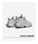 Chunky Sneakers Dad Shoes Thick Sole Sneakers High Street Sneakers Platform - Silver - Size 6(AU6/EU39)