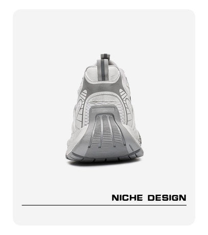 Chunky Sneakers Dad Shoes Thick Sole Sneakers High Street Sneakers Platform - Silver - Size 6(AU6/EU39)