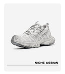 Chunky Sneakers Dad Shoes Thick Sole Sneakers High Street Sneakers Platform - Silver - Size 7(AU7/EU40)