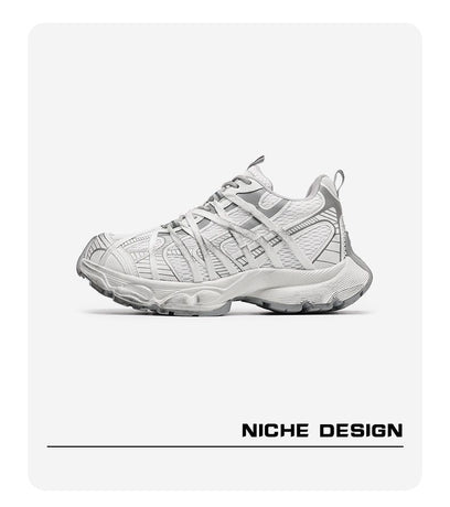 Chunky Sneakers Dad Shoes Thick Sole Sneakers High Street Sneakers Platform - Silver - Size 8(AU8/EU41)