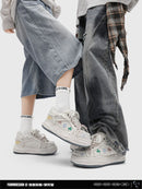 Casual Sneakers Embroidered Sneakers Four-Leaf Clover Shoes Comfortable - Black - Size 11(AU11/EU44)