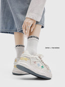 Casual Sneakers Embroidered Sneakers Four-Leaf Clover Shoes Comfortable - Black - Size 7(AU7/EU40)