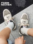Embroidered Skate Shoes Floral Sneakers Canvas Skateboarding Shoes Handcrafted - Khaki - Size 10(AU10/EU43)