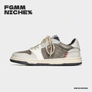 Embroidered Skate Shoes Floral Sneakers Canvas Skateboarding Shoes Handcrafted - Khaki - Size 11(AU11/EU44)