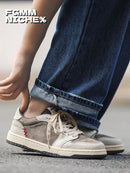 Embroidered Skate Shoes Floral Sneakers Canvas Skateboarding Shoes Handcrafted - Khaki - Size 9(AU9/EU42)