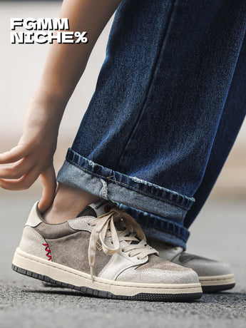 Embroidered Skate Shoes Floral Sneakers Canvas Skateboarding Shoes Handcrafted - Khaki - Size 9(AU9/EU42)