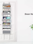 Storage Marvel in Black & Gray — 3-Tier Over-the-Door Organizer with 3 Large Pockets. Sturdy and Anti-Tip Design for Strong Load-Bearing. A Neat Solution for Bedroom, Bathroom & Storage Room.(BLACK)