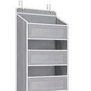 Storage Marvel in Black & Gray — 3-Tier Over-the-Door Organizer with 3 Large Pockets. Sturdy and Anti-Tip Design for Strong Load-Bearing. A Neat Solution for Bedroom, Bathroom & Storage Room.(GREY))