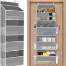 Storage Marvel in Black & Gray — 3-Tier Over-the-Door Organizer with 3 Large Pockets. Sturdy and Anti-Tip Design for Strong Load-Bearing. A Neat Solution for Bedroom, Bathroom & Storage Room.(GREY))