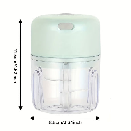 GREEN Mini Electric Garlic Chopper, Meat Grinder, and Vegetable Chopper, USB Rechargeable Mini Food Blender, Efficient Small Food Processor, Suitable for Ginger, Chili, Fruits, and Meat