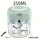 GREEN Mini Electric Garlic Chopper, Meat Grinder, and Vegetable Chopper, USB Rechargeable Mini Food Blender, Efficient Small Food Processor, Suitable for Ginger, Chili, Fruits, and Meat