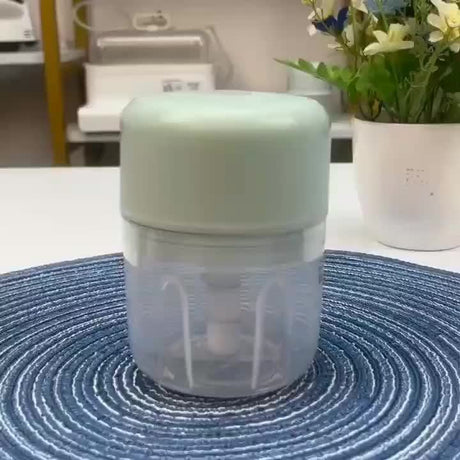 GREEN Mini Electric Garlic Chopper, Meat Grinder, and Vegetable Chopper, USB Rechargeable Mini Food Blender, Efficient Small Food Processor, Suitable for Ginger, Chili, Fruits, and Meat