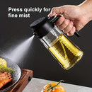 2-in-1 Precision Oil Control Bottle: Spray/Dispense Dual Modes, Leak-Proof, Effortless, Hands-Free.