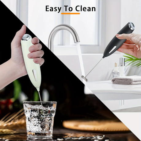 **Handheld Electric Frother | 10000 RPM Powerful Motor, One-Touch Start/Stop, Easily Froths, Mixes, and Blends – Your Kitchen Drink Essential Helper**WHITE