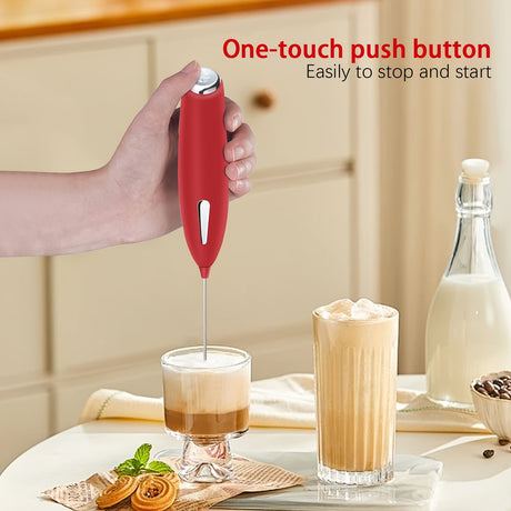 **Handheld Electric Frother | 10000 RPM Powerful Motor, One-Touch Start/Stop, Easily Froths, Mixes, and Blends – Your Kitchen Drink Essential Helper**WHITE