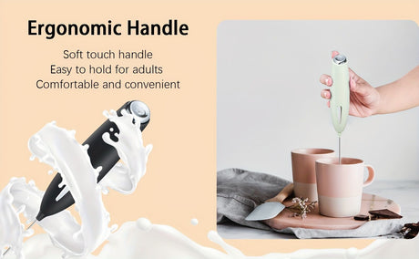 **Handheld Electric Frother | 10000 RPM Powerful Motor, One-Touch Start/Stop, Easily Froths, Mixes, and Blends – Your Kitchen Drink Essential Helper**RED