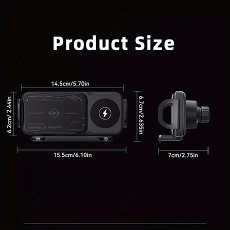 Smart Dual-Mode Rotating Stand: Foldable Design, Wireless Fast Charging, Anti-Shake, One-Touch Auto Rotation for Home, Office & Travel Use