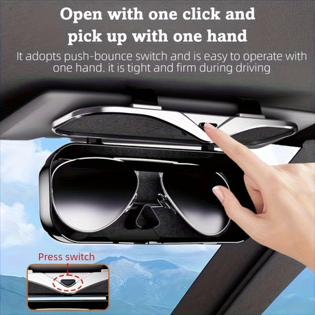 Car Travel Three-Piece Set: Push-Open Eyeglass Case, Universal Storage Case, and Secure Organizer—Complete On-the-Go Storage, Peace of Mind Every Journey(Beige)